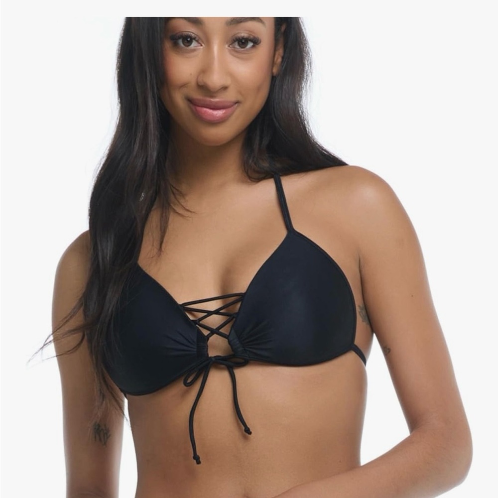 Body Glove Black Triangle Bikini with Lace-Up Detail